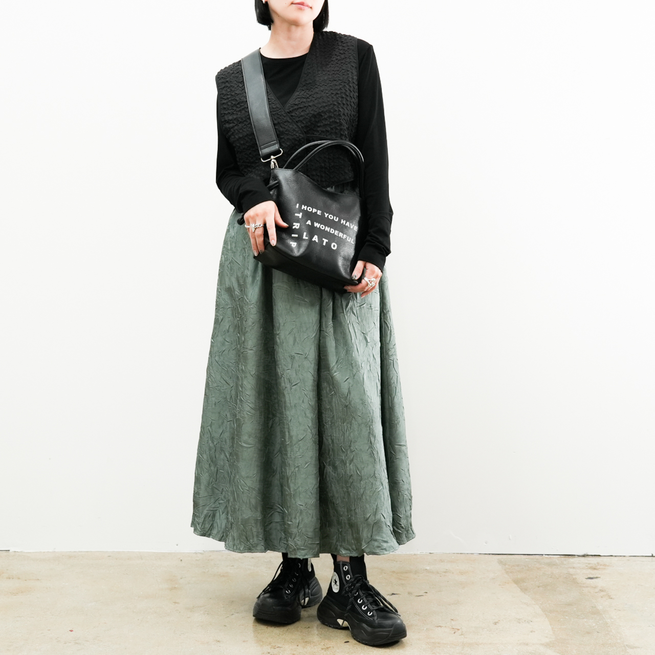 シワ加工タックスカート(R25383) - 画像 (7)