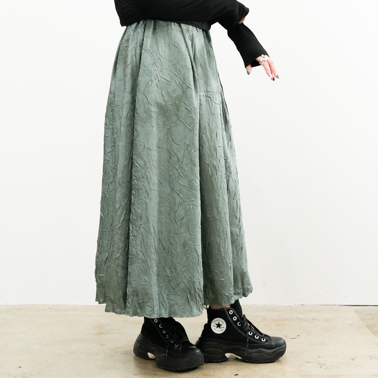 シワ加工タックスカート(R25383) - 画像 (3)