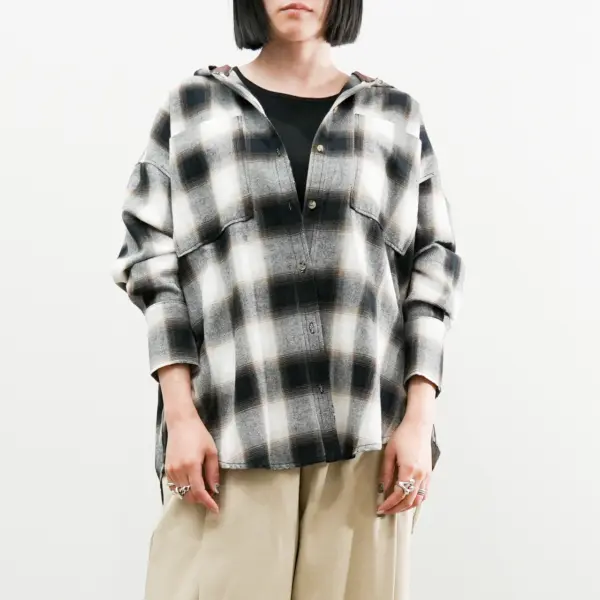 25AW RHC チェック フード シャツ フランネル オンブレ ジャケット L 25AW RHC チェック フード シャツ フランネル オンブレ ジャケット L