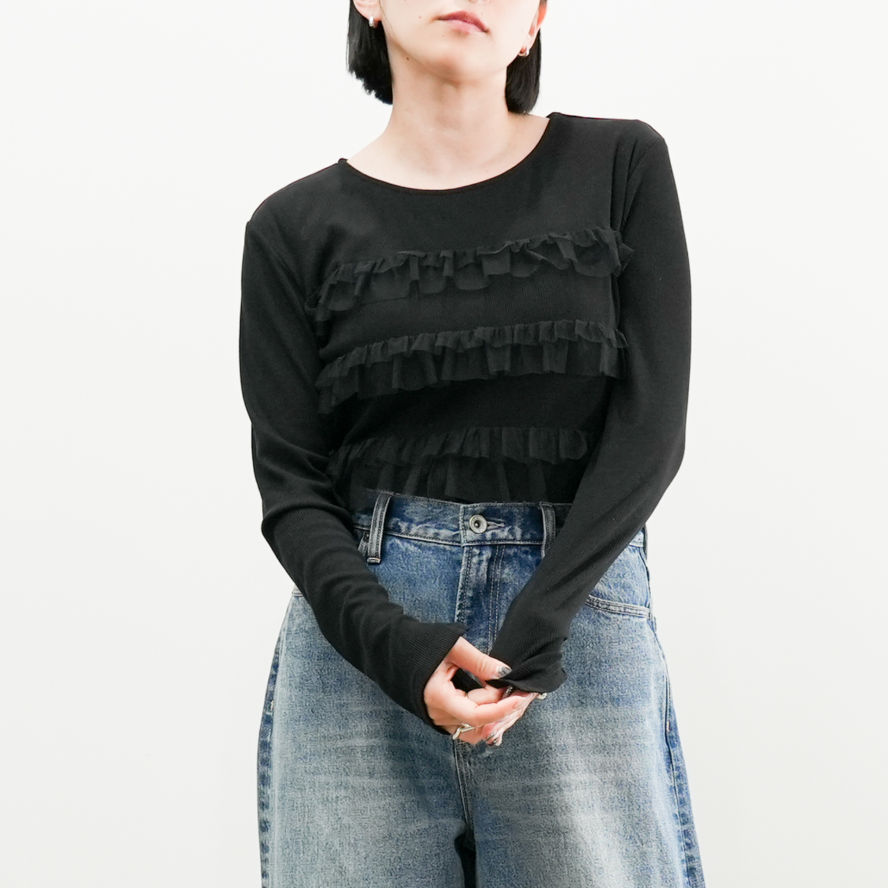 チュールボーダーカットソー(R25322) - 画像 (2)