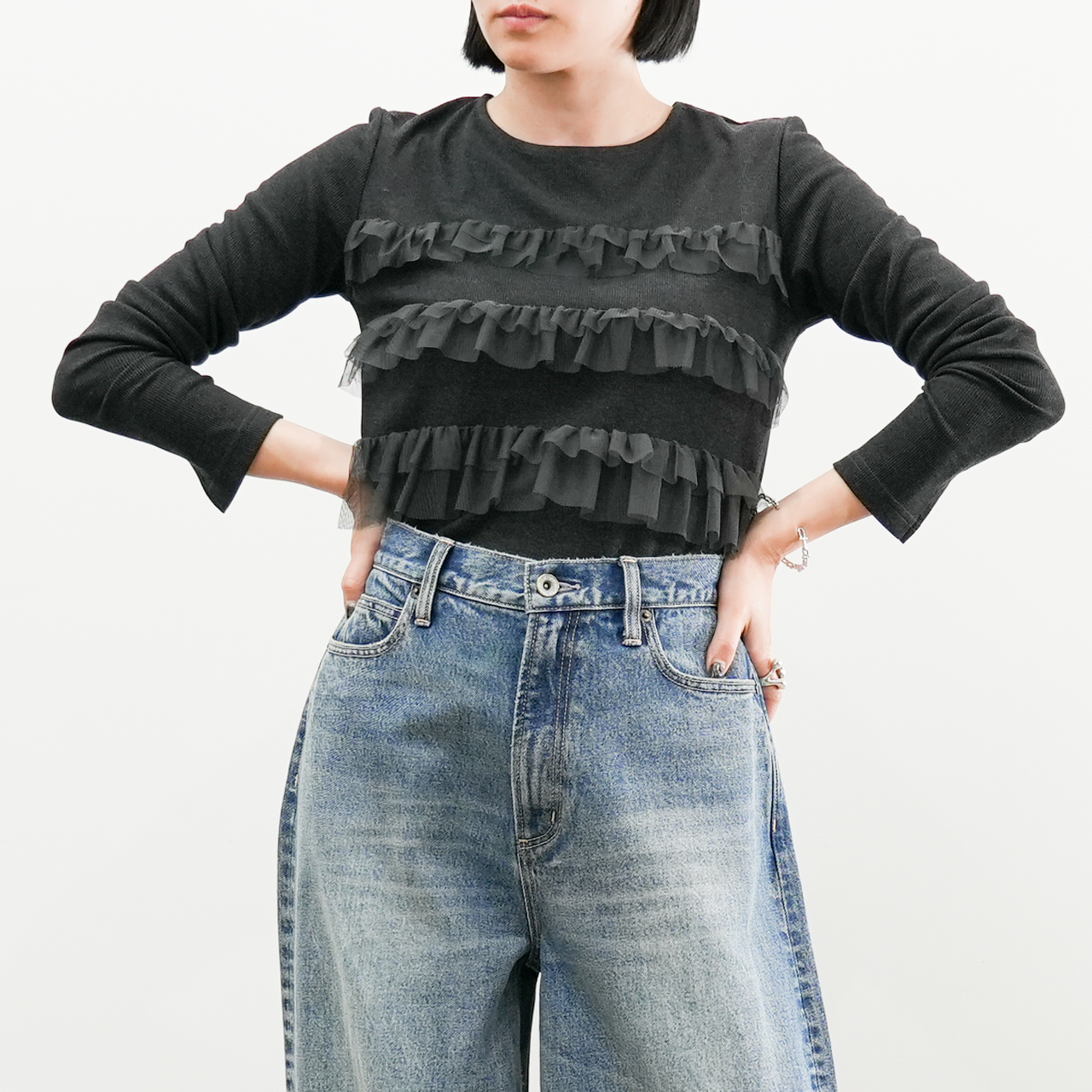 チュールボーダーカットソー(R25322) - 画像 (5)