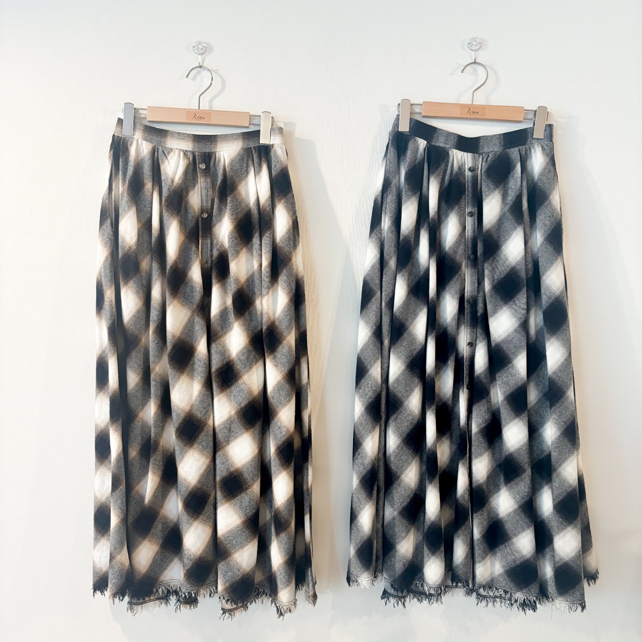 オンブレチェックスカート（R25395）