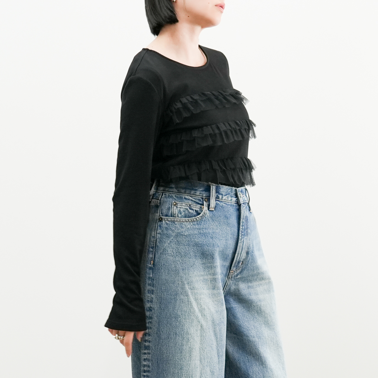 チュールボーダーカットソー(R25322) - 画像 (3)