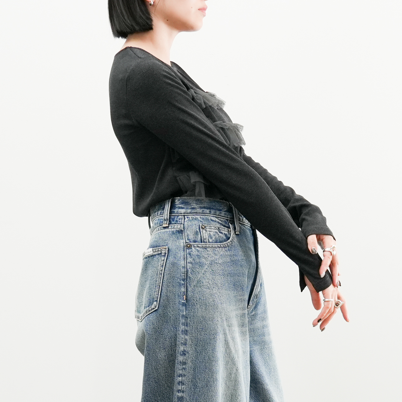 チュールボーダーカットソー(R25322) - 画像 (7)